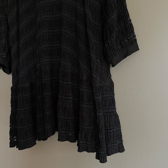 Anine Bing Viola Striped Shift Dress Black Size Small Long Sleeve Babydoll Chic - Picture 11 of 16